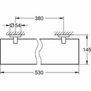 Стеклянная полочка GROHE Essentials 530 мм, хром (40799001) Стеклянная полочка GROHE Essentials 530 мм, хром (40799001)