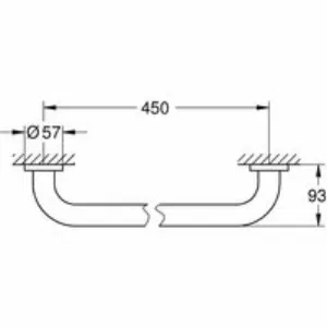 Ручка для ванной GROHE Essentials 450 мм, хром (40793001) Ручка для ванной GROHE Essentials 450 мм, хром (40793001)