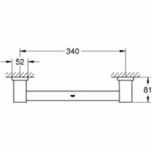 Ручка для ванной GROHE Essentials Cube 340 мм, хром (40514001) Ручка для ванной GROHE Essentials Cube 340 мм, хром (40514001)