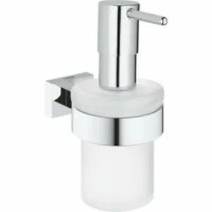 Дозатор жидкого мыла с держателем GROHE Essentials Cube, хром (40756001) Дозатор жидкого мыла с держателем GROHE Essentials Cube, хром (40756001)