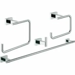 Набор аксессуаров GROHE Essentials Cube (4 предмета), хром (40778001) Набор аксессуаров GROHE Essentials Cube (4 предмета), хром (40778001)