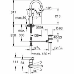 Смеситель для раковины GROHE Eurosmart, L-size, хром (23537002) Смеситель для раковины GROHE Eurosmart, L-size, хром (23537002)