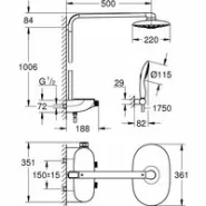 Душевая система GROHE Rainshower System SmartControl Duo 360 с термостатом для душа, хром (26250LS0)