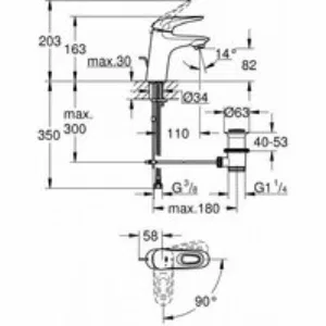 Смеситель для раковины GROHE Eurostyle, S-size, хром (23374003) Смеситель для раковины GROHE Eurostyle, S-size, хром (23374003)