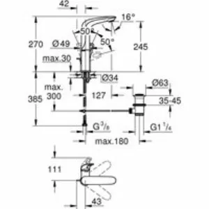 Смеситель для раковины GROHE Eurostyle, L-size, белая луна (23569LS3) Смеситель для раковины GROHE Eurostyle, L-size, белая луна (23569LS3)
