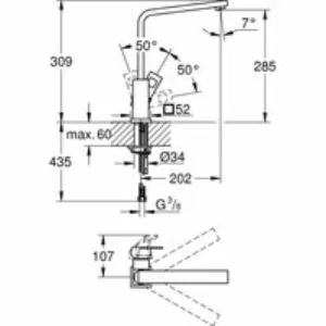 Смеситель для кухни GROHE Eurocube, суперсталь (31255DC0) Смеситель для кухни GROHE Eurocube, суперсталь (31255DC0)