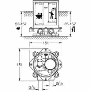 Встраиваемая часть напольного смесителя для ванны GROHE (45984001) Встраиваемая часть напольного смесителя для ванны GROHE (45984001)