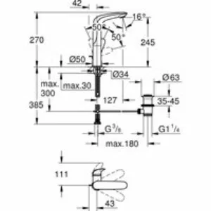Смеситель для раковины GROHE Eurostyle, L-size, хром (23718003) Смеситель для раковины GROHE Eurostyle, L-size, хром (23718003)