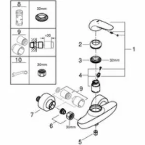 Смеситель для душа GROHE Eurostyle, хром (23722003) Смеситель для душа GROHE Eurostyle, хром (23722003)