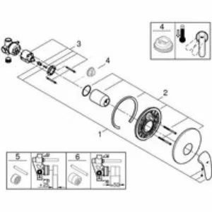 Смеситель для душа GROHE Eurostyle в комплекте с монтажной частью, хром (23725003) Смеситель для душа GROHE Eurostyle в комплекте с монтажной частью, хром (23725003)