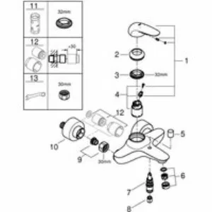 Смеситель для ванны GROHE Eurostyle, хром (23726003) Смеситель для ванны GROHE Eurostyle, хром (23726003)