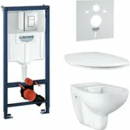 Комплект инсталляции GROHE Rapid SL 4 в 1 с унитазом Bau Ceramic и сиденьем с микролифтом (NW0103)
