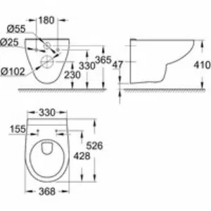 Унитаз подвесной GROHE Bau Ceramic с сиденьем, альпин-белый (NW0104) Унитаз подвесной GROHE Bau Ceramic с сиденьем, альпин-белый (NW0104)