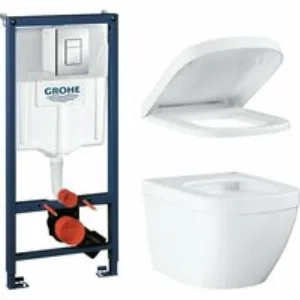 Комплект инсталляции GROHE Rapid SL 3 в 1 с унитазом Euro Ceramic и сиденьем с микролифтом (NW0113) Комплект инсталляции GROHE Rapid SL 3 в 1 с унитазом Euro Ceramic и сиденьем с микролифтом (NW0113)