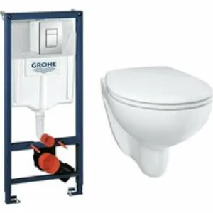 Комплект инсталляции GROHE Rapid SL 3 в 1 с унитазом Bau Ceramic и сиденьем (NW0114) Комплект инсталляции GROHE Rapid SL 3 в 1 с унитазом Bau Ceramic и сиденьем (NW0114)