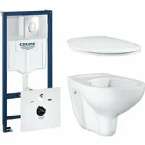 Комплект инсталляции GROHE Rapid SL 4 в 1 с унитазом Bau Ceramic и сиденьем с микролифтом (NW0117) Комплект инсталляции GROHE Rapid SL 4 в 1 с унитазом Bau Ceramic и сиденьем с микролифтом (NW0117)