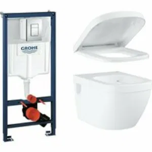 Комплект инсталляции GROHE Rapid SL 3 в 1 с унитазом Euro Ceramic и сиденьем с микролифтом (NW0138) Комплект инсталляции GROHE Rapid SL 3 в 1 с унитазом Euro Ceramic и сиденьем с микролифтом (NW0138)