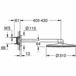 Верхний душ GROHE Rainshower SmartActive 310, 2 режима, 430 мм, фантомный черный (22123KF0) Верхний душ GROHE Rainshower SmartActive 310, 2 режима, 430 мм, фантомный черный (22123KF0)