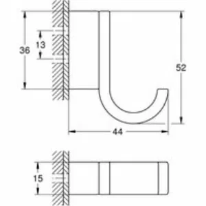 Крючок GROHE Selection, фантомный чёрный (41216KF0) Крючок GROHE Selection, фантомный чёрный (41216KF0)