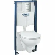Комплект инсталляции GROHE Solido 4 в 1, с подвесным унитазом Lecico Sydney, сиденьем с крышкой и панелью смыва Skate Air (хром) (39460000)