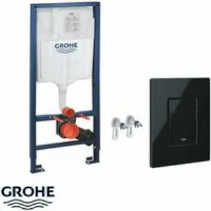 Комплект инсталляции GROHE Rapid SL 3 в 1 для подвесного унитаза, черный глянец (39940000) Комплект инсталляции GROHE Rapid SL 3 в 1 для подвесного унитаза, черный глянец (39940000)