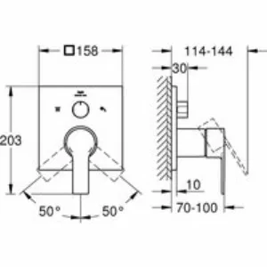 Внешняя часть смесителя для ванны GROHE Allure скрытого монтажа на 3 потребителя, квадратная, хром (29176001) Внешняя часть смесителя для ванны GROHE Allure скрытого монтажа на 3 потребителя, квадратная, хром (29176001)