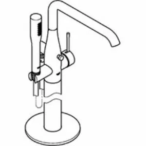 Внешняя часть смесителя для ванны GROHE Essence напольного монтажа, холодный рассвет глянец (25248GL1) Внешняя часть смесителя для ванны GROHE Essence напольного монтажа, холодный рассвет глянец (25248GL1)