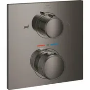 Внешняя часть термостата для ванны GROHE Allure скрытого монтажа на 2 потребителя, квадратная, темный графит глянец (19446A02)