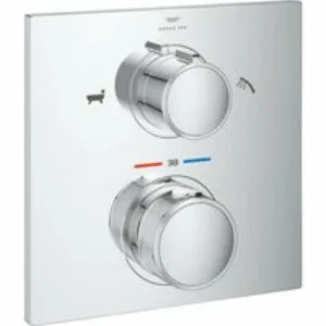 Внешняя часть термостата для ванны GROHE Allure скрытого монтажа на 2 потребителя, квадратная, хром (19446002) Внешняя часть термостата для ванны GROHE Allure скрытого монтажа на 2 потребителя, квадратная, хром (19446002)