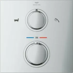 Внешняя часть термостата для ванны GROHE Allure скрытого монтажа на 2 потребителя, квадратная, хром (19446002) Внешняя часть термостата для ванны GROHE Allure скрытого монтажа на 2 потребителя, квадратная, хром (19446002)