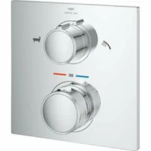 Внешняя часть термостата для ванны GROHE Allure скрытого монтажа на 2 потребителя, квадратная, хром (19446002) Внешняя часть термостата для ванны GROHE Allure скрытого монтажа на 2 потребителя, квадратная, хром (19446002)