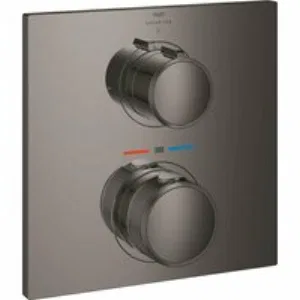 Внешняя часть термостата для душа GROHE Allure скрытого монтажа на 1 потребителя, квадратная, темный графит глянец (19380A02) Внешняя часть термостата для душа GROHE Allure скрытого монтажа на 1 потребителя, квадратная, темный графит глянец (19380A02)