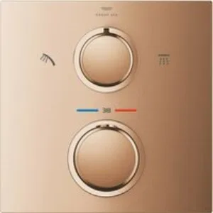 Внешняя часть термостата для душа GROHE Allure скрытого монтажа на 2 потребителя, квадратная, теплый закат матовый (29181DL2) Внешняя часть термостата для душа GROHE Allure скрытого монтажа на 2 потребителя, квадратная, теплый закат матовый (29181DL2)