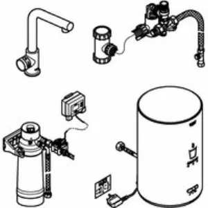 Комплект для кухни GROHE Red Mono с L-образным вентилем, бойлером M-Size и фильтром, суперсталь (30339DC1) Комплект для кухни GROHE Red Mono с L-образным вентилем, бойлером M-Size и фильтром, суперсталь (30339DC1)