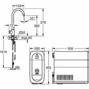 Кран для кухонной мойки GROHE Blue Home Mono с системой фильтрации, охлаждения и газирования воды, Wi-Fi, темный графит матовый (31498AL1) Кран для кухонной мойки GROHE Blue Home Mono с системой фильтрации, охлаждения и газирования воды, Wi-Fi, темный графит матовый (31498AL1)