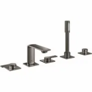 Смеситель для ванны GROHE Allure двухвентильный, на 5 отверстий, на край ванны, темный графит глянец (25221A01)