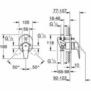 Смеситель для ванны GROHE BauEdge в комплекте с монтажной , хром (29039001) Смеситель для ванны GROHE BauEdge в комплекте с монтажной , хром (29039001)