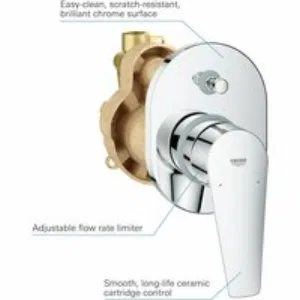 Смеситель для ванны GROHE BauEdge в комплекте с монтажной , хром (29039001) Смеситель для ванны GROHE BauEdge в комплекте с монтажной , хром (29039001)
