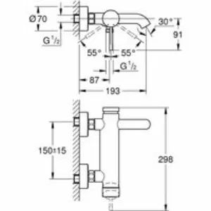Смеситель для ванны GROHE Essence, никель матовый (25250EN1) Смеситель для ванны GROHE Essence, никель матовый (25250EN1)