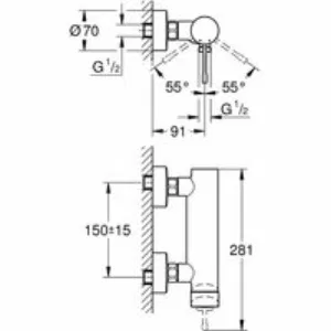 Смеситель для душа GROHE Essence, хром (25252001) Смеситель для душа GROHE Essence, хром (25252001)