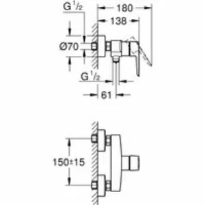 Смеситель для душа GROHE Start внешнего монтажа, матовый черный (322792432) Смеситель для душа GROHE Start внешнего монтажа, матовый черный (322792432)