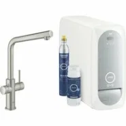Смеситель для кухни GROHE Blue Home с системой фильтрации, охлаждения и газирования воды, Wi-Fi, суперсталь (31454DC1)
