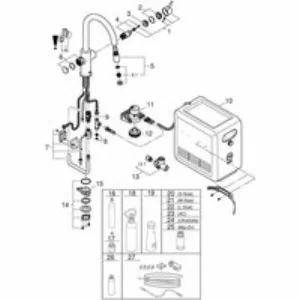 Смеситель для кухни GROHE Blue Professional с вытяжным изливом, функцией фильтрации, системой охлаждения и газирования воды, Wi-Fi, хром (313 Смеситель для кухни GROHE Blue Professional с вытяжным изливом, функцией фильтрации, системой охлаждения и газирования воды, Wi-Fi, хром (313