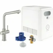 Смеситель для кухни GROHE Blue Professional с функцией фильтрации, с системой охлаждения и газирования воды, Wi-Fi, суперсталь (31347DC3)
