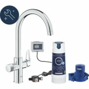 Смеситель для кухонной мойки GROHE Blue Pure BauCurve с функцией фильтрации, с фильтром в комплекте, хром (30581000) Смеситель для кухонной мойки GROHE Blue Pure BauCurve с функцией фильтрации, с фильтром в комплекте, хром (30581000)