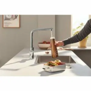 Смеситель для кухонной мойки GROHE Blue Pure Eurosmart с функцией фильтрации, без фильтра в комплекте, суперсталь (30583DC0) Смеситель для кухонной мойки GROHE Blue Pure Eurosmart с функцией фильтрации, без фильтра в комплекте, суперсталь (30583DC0)