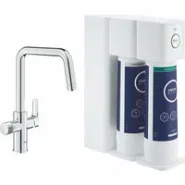 Смеситель для кухонной мойки GROHE Blue Pure Eurosmart с функцией фильтрации, с фильтром обратного осмоса с минерализацией в комплекте, хром (30587000)