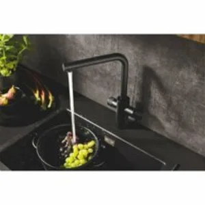 Смеситель для кухонной мойки GROHE Blue Pure Minta c вытяжным изливом, функцией фильтрации, без фильтра в комплекте, фантомный черный (30590KF0) Смеситель для кухонной мойки GROHE Blue Pure Minta c вытяжным изливом, функцией фильтрации, без фильтра в комплекте, фантомный черный (30590KF0)