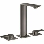Смеситель для раковины GROHE Allure на 3 отверстия, с донным клапаном, M-Size, темный графит глянец (20188A01)