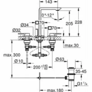 Смеситель для раковины GROHE Allure на 3 отверстия, с донным клапаном, M-Size, хром (20188001) Смеситель для раковины GROHE Allure на 3 отверстия, с донным клапаном, M-Size, хром (20188001)